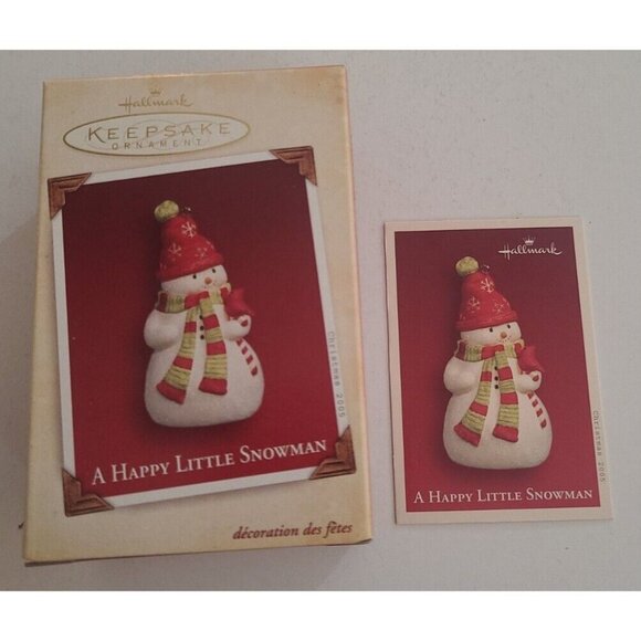 Hallmark Keepsake A Happy Little Snowman Ornament Cardinal Glittery 2005 - Picture 7 of 12